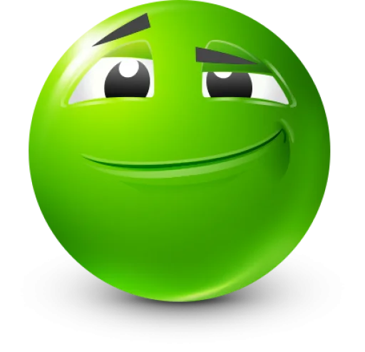 Стикер 4 Green Face Emoji