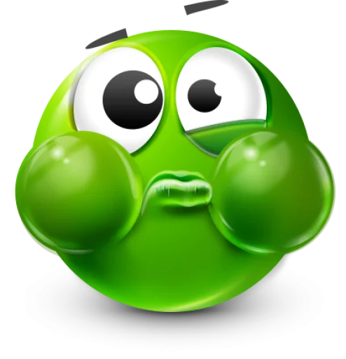 Стикер 42 Green Face Emoji