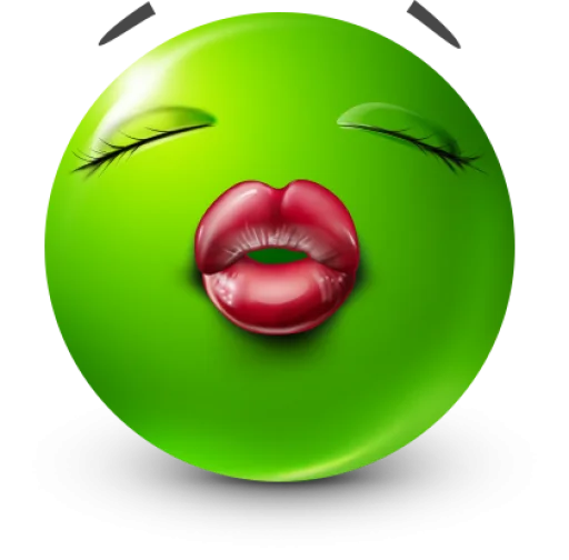 Стикер 58 Green Face Emoji