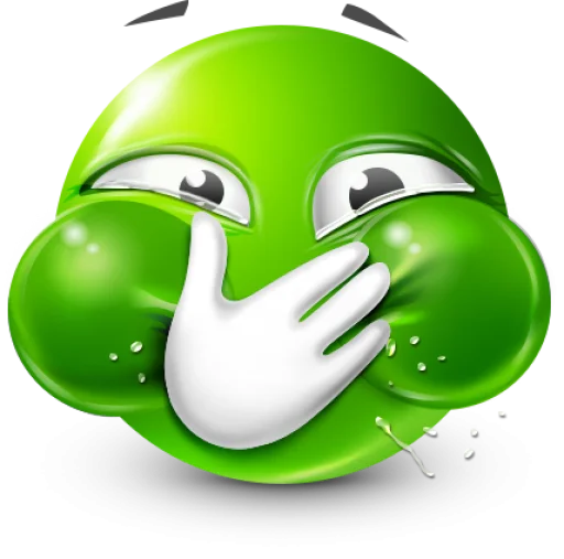 Стикер 45 Green Face Emoji