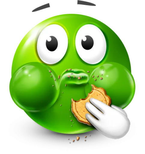 Стикер 59 Green Face Emoji