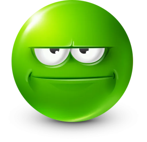 Стикер 24 Green Face Emoji