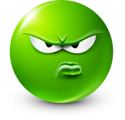 Стикер 16 Green Face Emoji