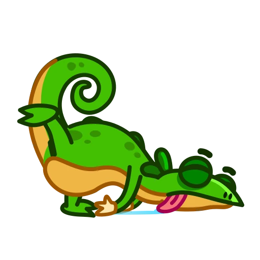 😵 Стикер «Green Lizard» для Telegram