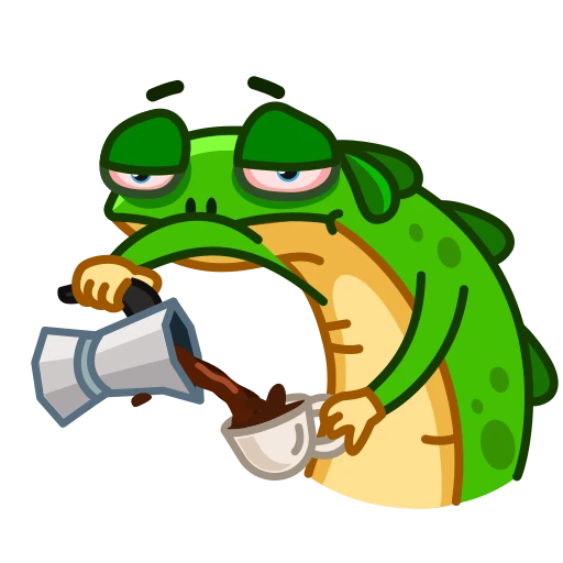 ☕️ Стикер «Green Lizard» для Telegram