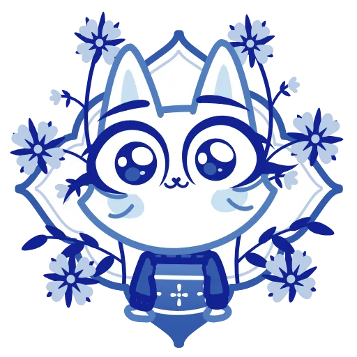 Стикер 29 Кошечка Гжель