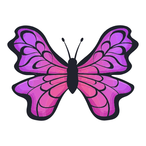 Стикер 39 🦋 Набор эмоджи с бабочками в HD качестве