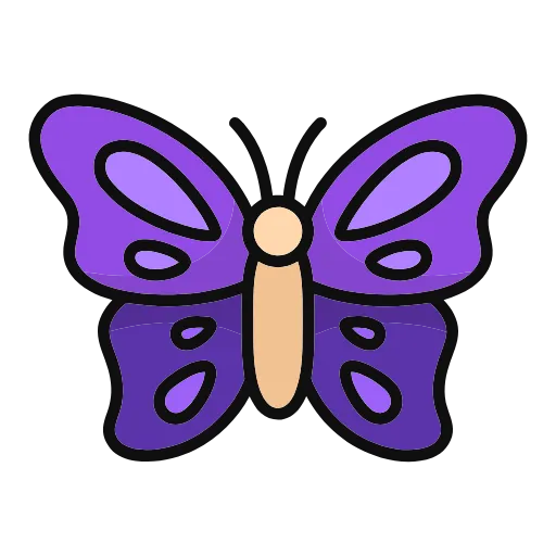 Стикер 50 🦋 Набор эмоджи с бабочками в HD качестве