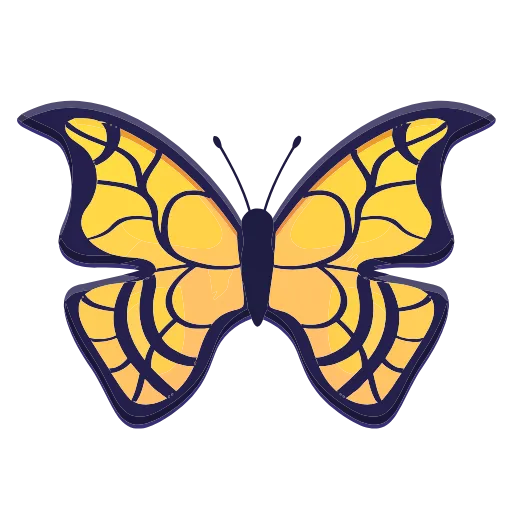 Стикер 6 🦋 Набор эмоджи с бабочками в HD качестве