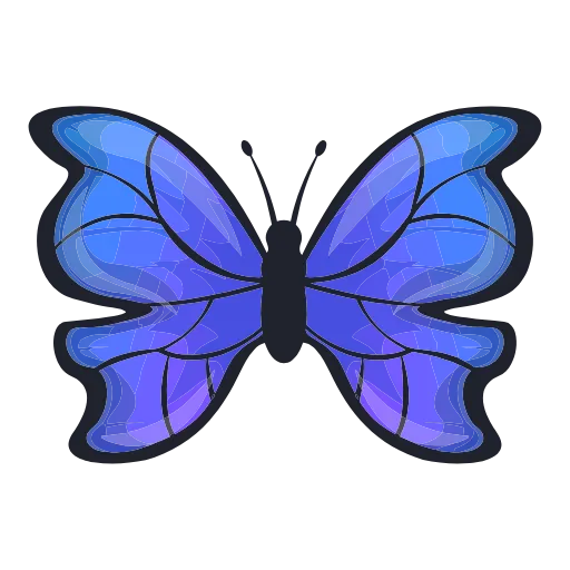 Стикер 41 🦋 Набор эмоджи с бабочками в HD качестве