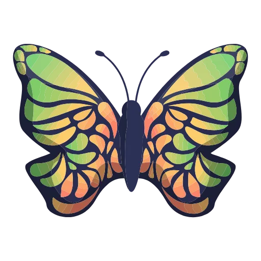 Стикер 5 🦋 Набор эмоджи с бабочками в HD качестве