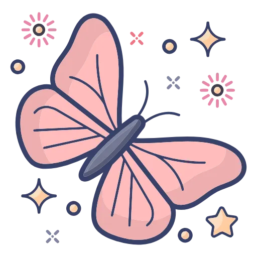 Стикер 32 🦋 Набор эмоджи с бабочками в HD качестве