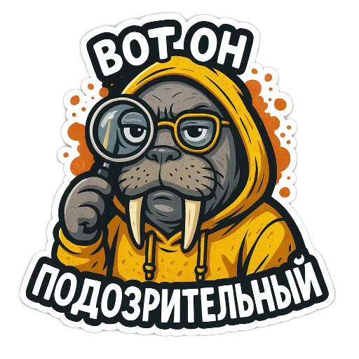 🖼 Стикер «Хайповый морж» для Telegram