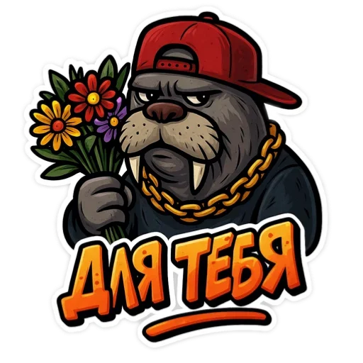 💐 Стикер «Хайповый морж» для Telegram