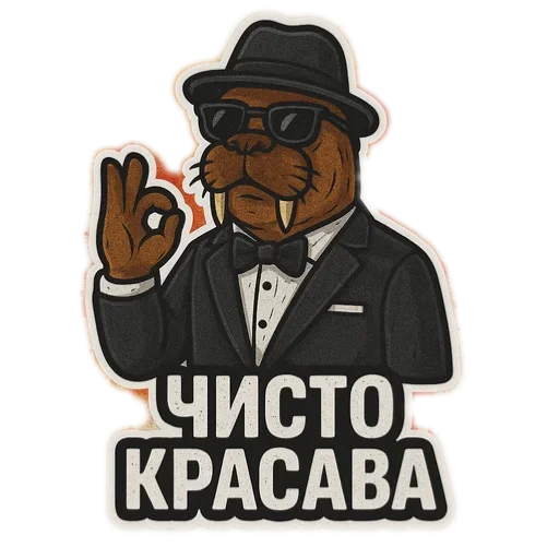 🧑‍💼 Стикер «Хайповый морж» для Telegram