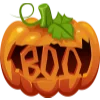 🙂 Эмодзи «Halloween - буквы с оранжевой обводкой к хэллоуину» для Telegram