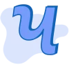 🤩 Эмодзи «Синие векторные буквы» для Telegram