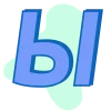 🤩 Эмодзи «Синие векторные буквы» для Telegram