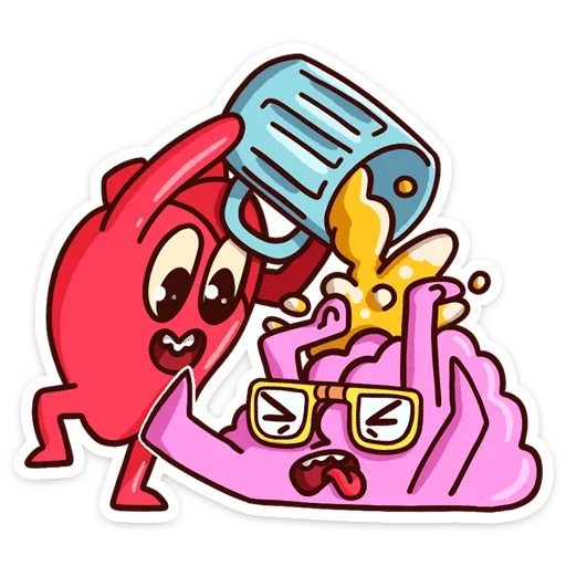 🖕 Стикер «Сердце и Мозг» для Telegram