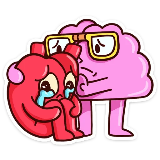 😭 Стикер «Сердце и Мозг» для Telegram