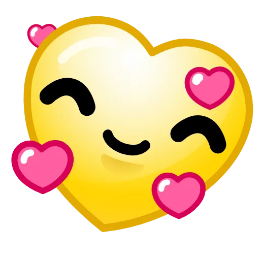 Стикер 6 Hearts Emoji - эмоджи сердечки