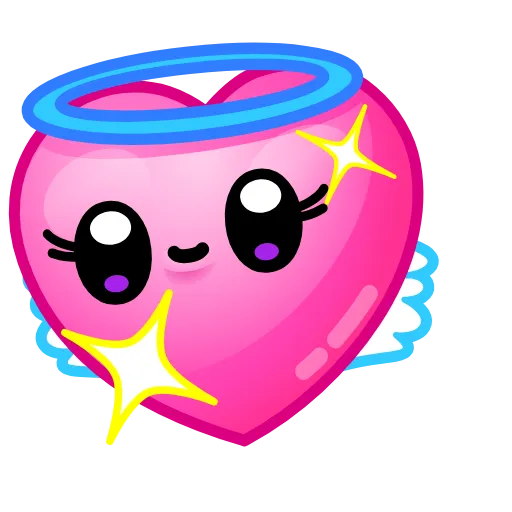 Стикер 4 Hearts Emoji - эмоджи сердечки