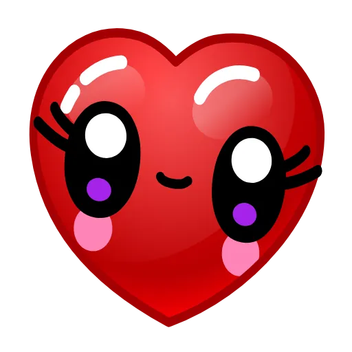 Стикер 3 Hearts Emoji - эмоджи сердечки
