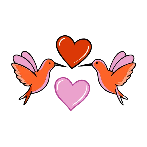 🦢 Эмодзи «Красные буквы, сердечки» для Telegram