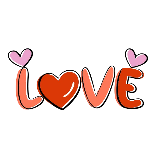 🥰 Эмодзи «Красные буквы, сердечки» для Telegram