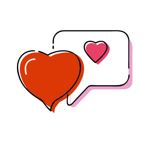 ✍️ Эмодзи «Красные буквы, сердечки» для Telegram