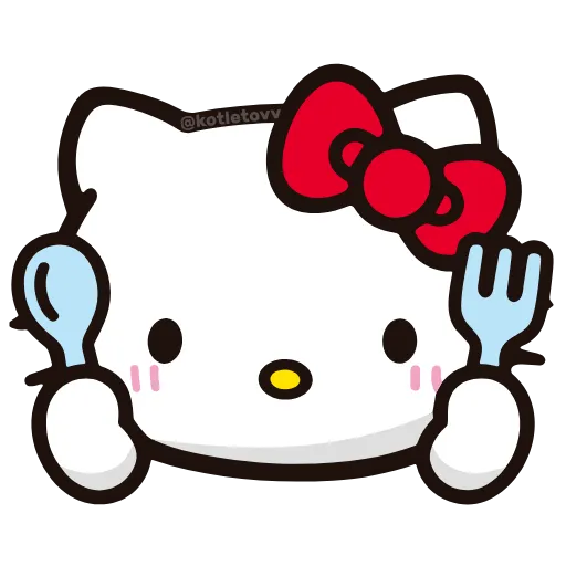 Стикер 19 🩵 Набор эмоджи «Hello Kitty» в HD качестве