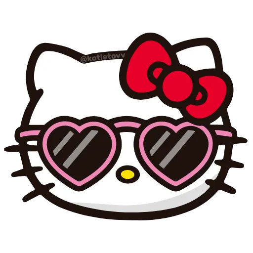 Стикер 18 🩵 Набор эмоджи «Hello Kitty» в HD качестве