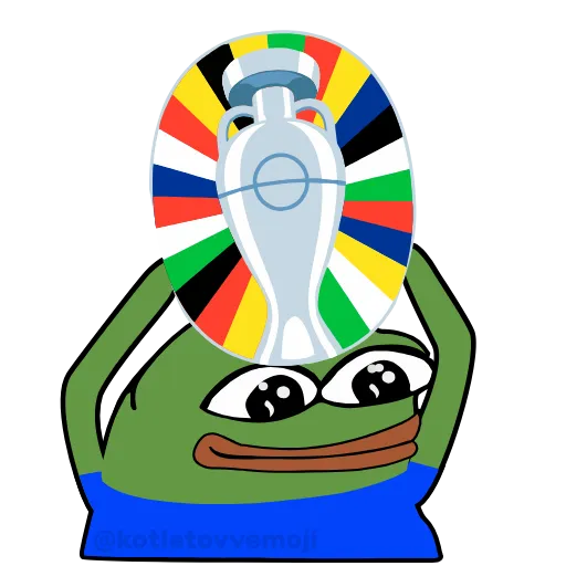 Стикер 9 Pepe На Евро