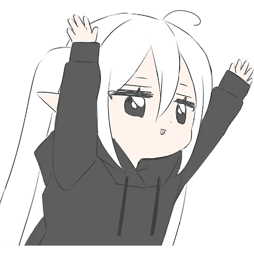 🥺 Стикер «Эльфийка в худи» для Telegram
