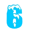 Стикер 44 ICE - красивый зимний шрифт со снежком