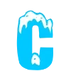 Стикер 19 ICE - красивый зимний шрифт со снежком