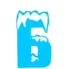 Стикер 2 ICE - красивый зимний шрифт со снежком
