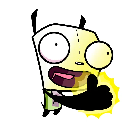 Стикер 3 Invader Zim - пришелец Зим