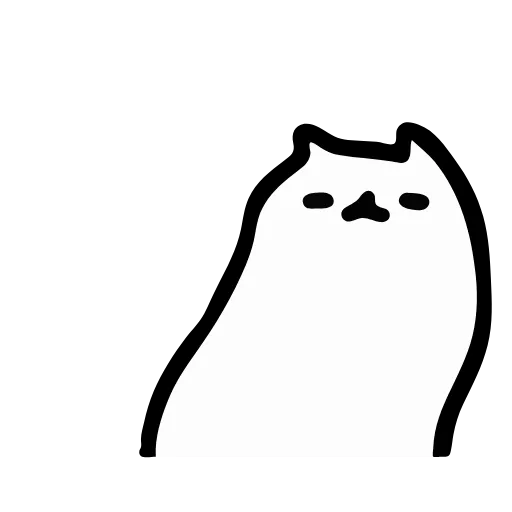 Стикер 17 Just White Cat Emoji - белый котик
