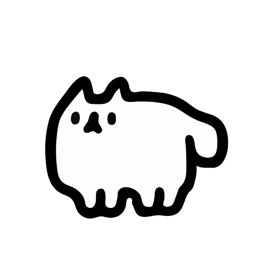 Стикер 9 Just White Cat Emoji - белый котик