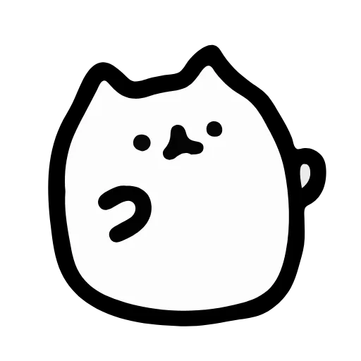Стикер 16 Just White Cat Emoji - белый котик
