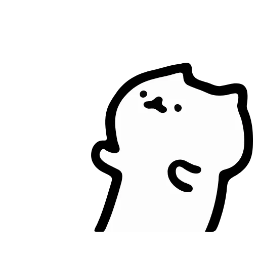 Стикер 8 Just White Cat Emoji - белый котик