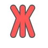 💜 Эмодзи «Красно оранжевые буквы и иконки» для Telegram