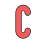 💗 Эмодзи «Красно оранжевые буквы и иконки» для Telegram