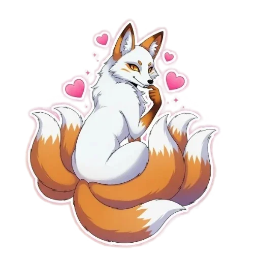 🦊 Стикер ««КИЦУНЭ». ТА, ЧЬЯ ПРАВДА СПРЯТАНА В ДЕВЯТИ ХВОСТАХ.» для Telegram