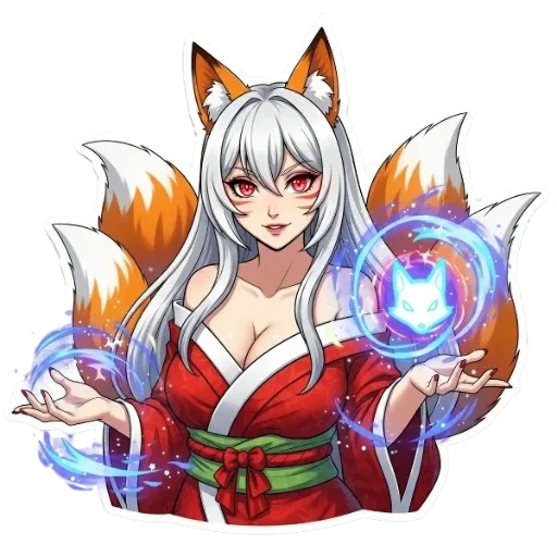 🦊 Стикер ««КИЦУНЭ». ТА, ЧЬЯ ПРАВДА СПРЯТАНА В ДЕВЯТИ ХВОСТАХ.» для Telegram
