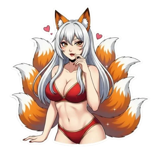 🍑 Стикер ««КИЦУНЭ». ТА, ЧЬЯ ПРАВДА СПРЯТАНА В ДЕВЯТИ ХВОСТАХ.» для Telegram