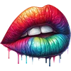 Стикер 56 💋 Набор эмоджи с губами