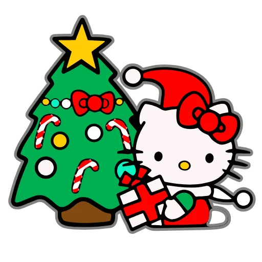 Стикер 14 Kitty Xmas