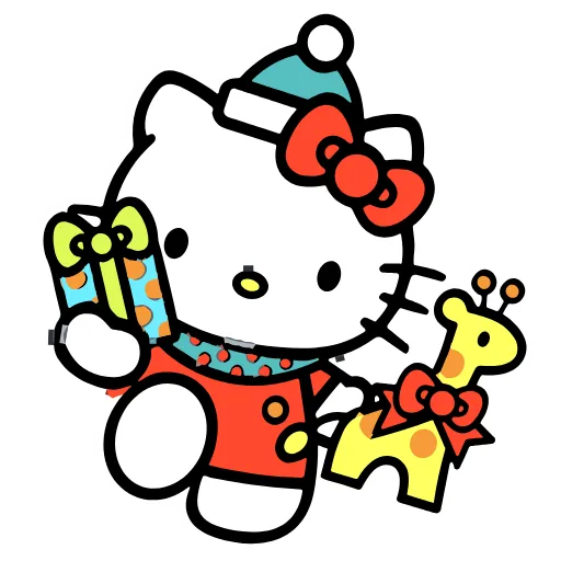 Стикер 7 Kitty Xmas
